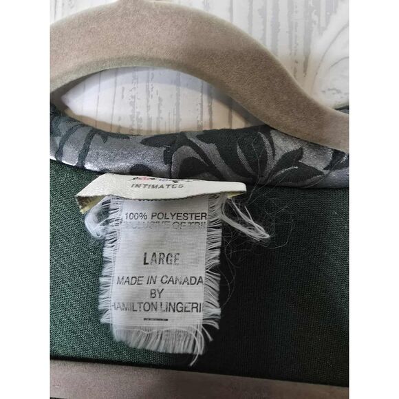 Amanda Stewart Vintage Velvet Robe - Dark Green Satin Collar - L - Picture 8 of 9